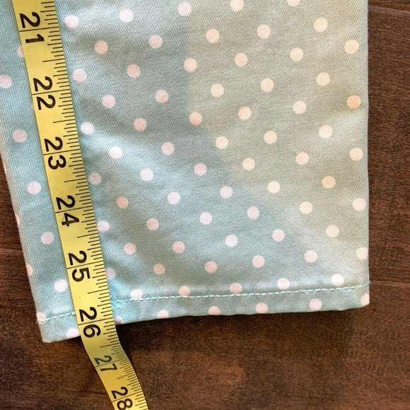 J Crew Cropped Matchstick Stretch Jeans Mint Polka - Picture 9 of 10